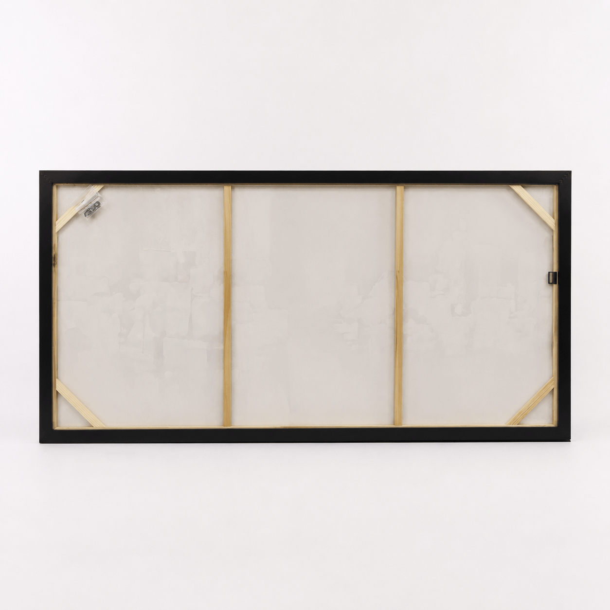 Pictures - Gold Abstract Painting on Canvas with Black Frame - 140 x 70cm - 60484965