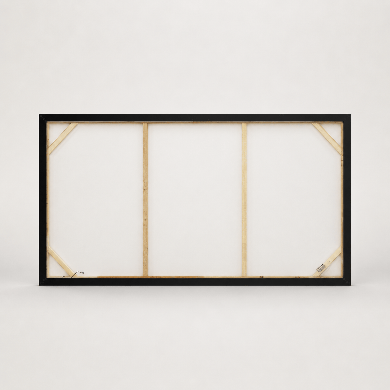 Pictures - Black & Gold Abstract Painting on Canvas with Black Frame - 140 x 70cm - 60484969