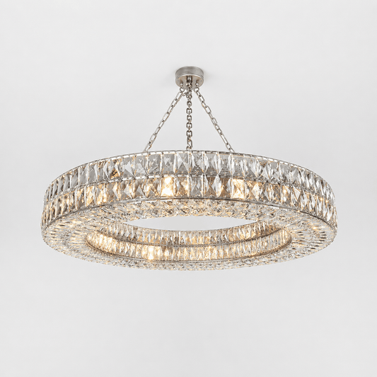 Lights - YS 10-1011-12 Antique Silver Chandelier with Clear Glass - 60485107