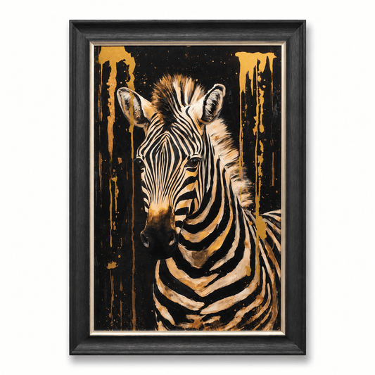 Pictures - 60485120 Zebra Framed Painting - 114 x 74cm - 60485120