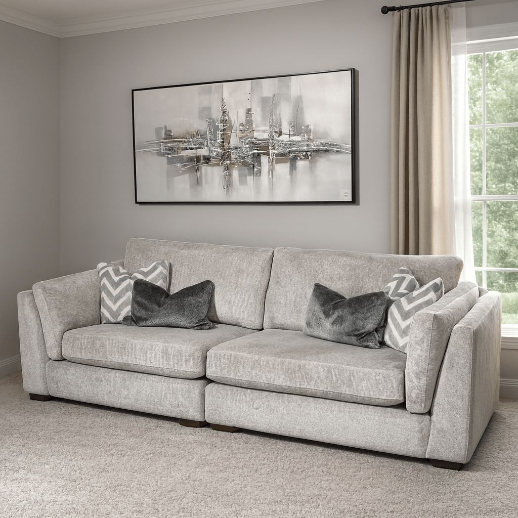 Furniture - Florida 4 Seater Sofa - Silver - 60485158