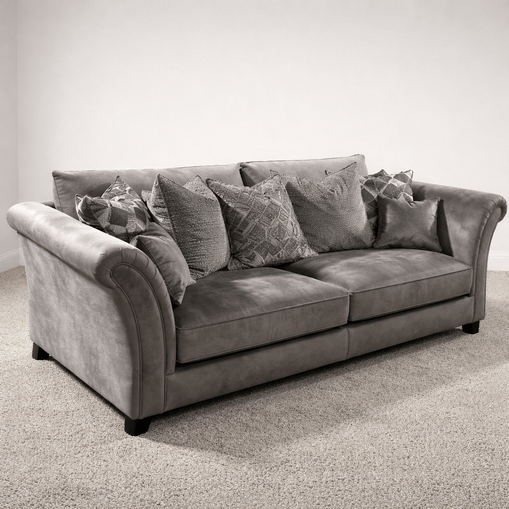 Furniture - Fabien 4 Seater Sofa - Silver - 60485190