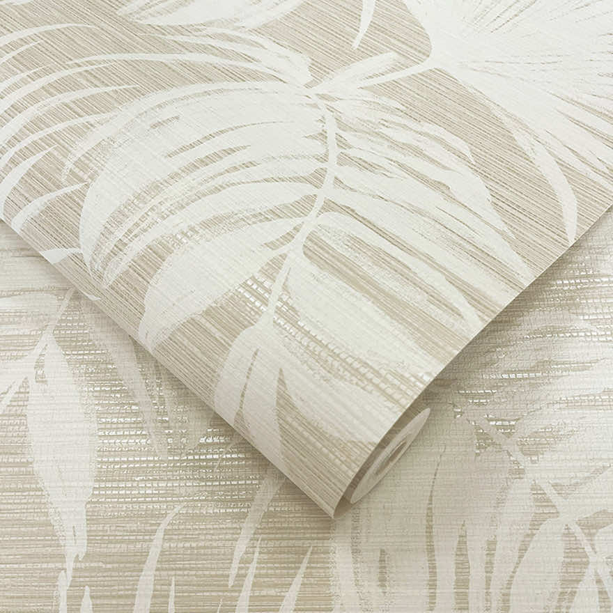 Wallpaper - Holden Grasscloth Leaf Cream Wallpaper - 66220 - 60485333
