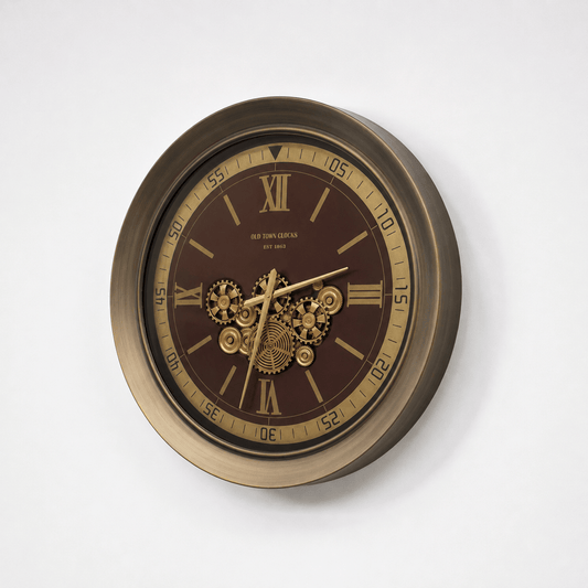 Homeware - 60485396 Brown & Gold Wall Clock - 100.5cm - 60485396
