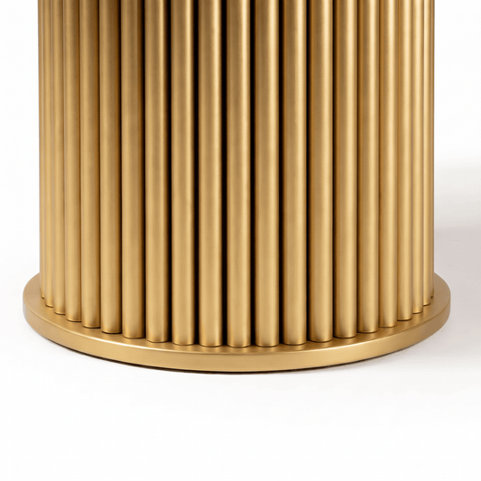 Furniture - Luca 2m Dining Table & 6 Chairs - Gold - 60485569