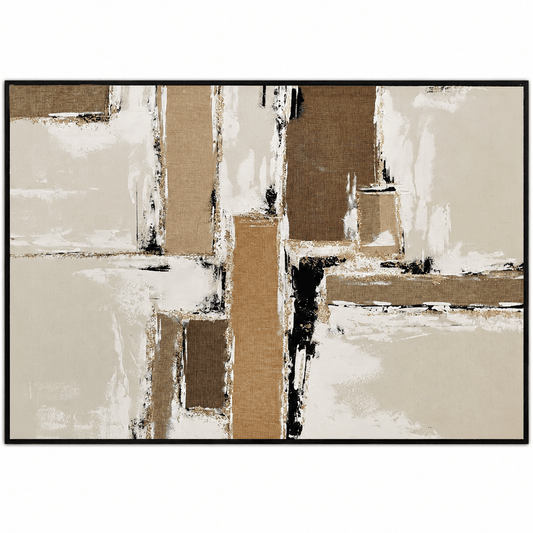 Pictures - 60485675 Brown Block Abstract Painting - 120 x 80cm - 60485675