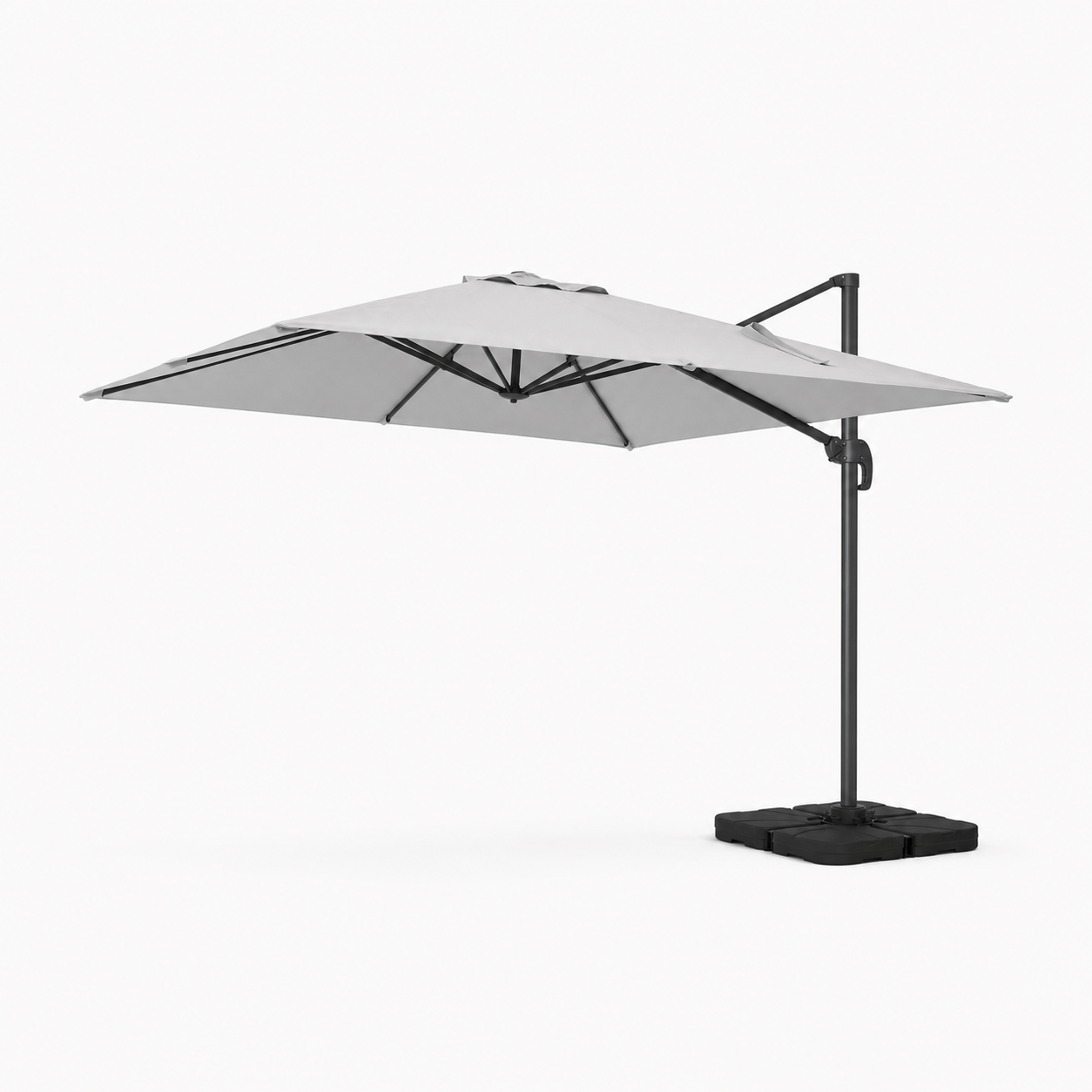 Gardening - Weatherking 3x3 Roma Parasol & Base - Light Grey - 60485876