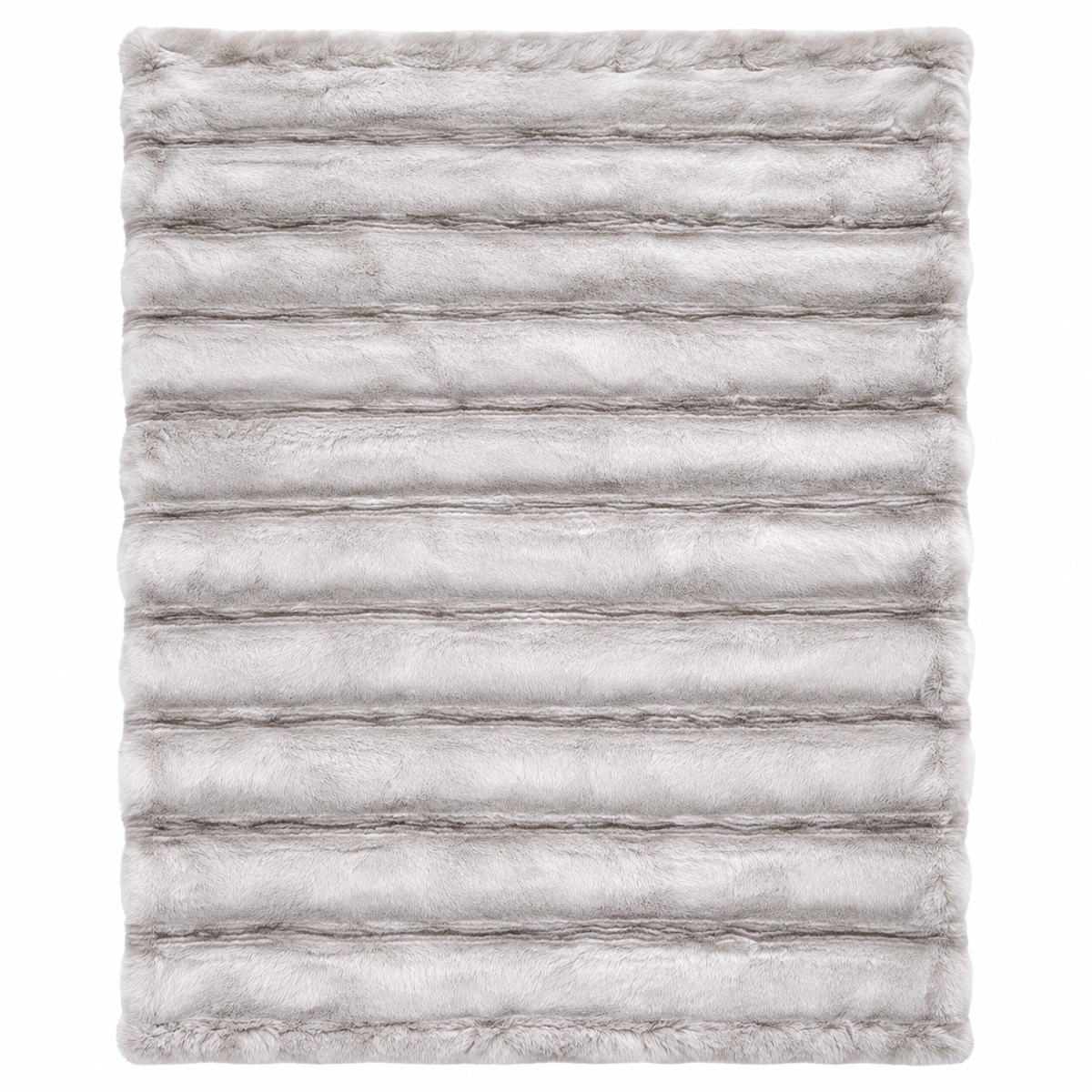Beige Brushed Faux Rabbit Fur Throw Blanket - 150x200cm