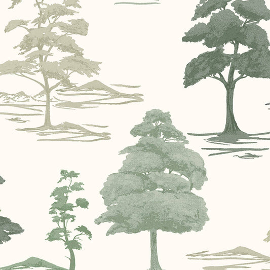 Wallpaper - Belgravia Carlotta Tree Sage/Cream - 9037 - 60485255