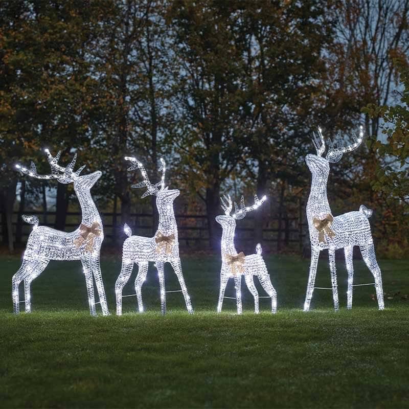 Christmas - Silver Glittertwist Reindeer - 115cm - 60487888