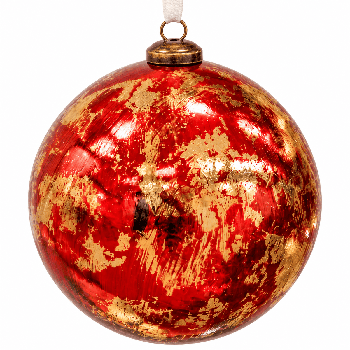 Christmas - Abstract Red Paint Bauble - 15cm - 60486197