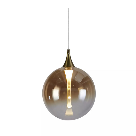 Lights - Alchemy 1 Light Pendant Ceiling Light - Black Metal & Amber Glass - 60191804