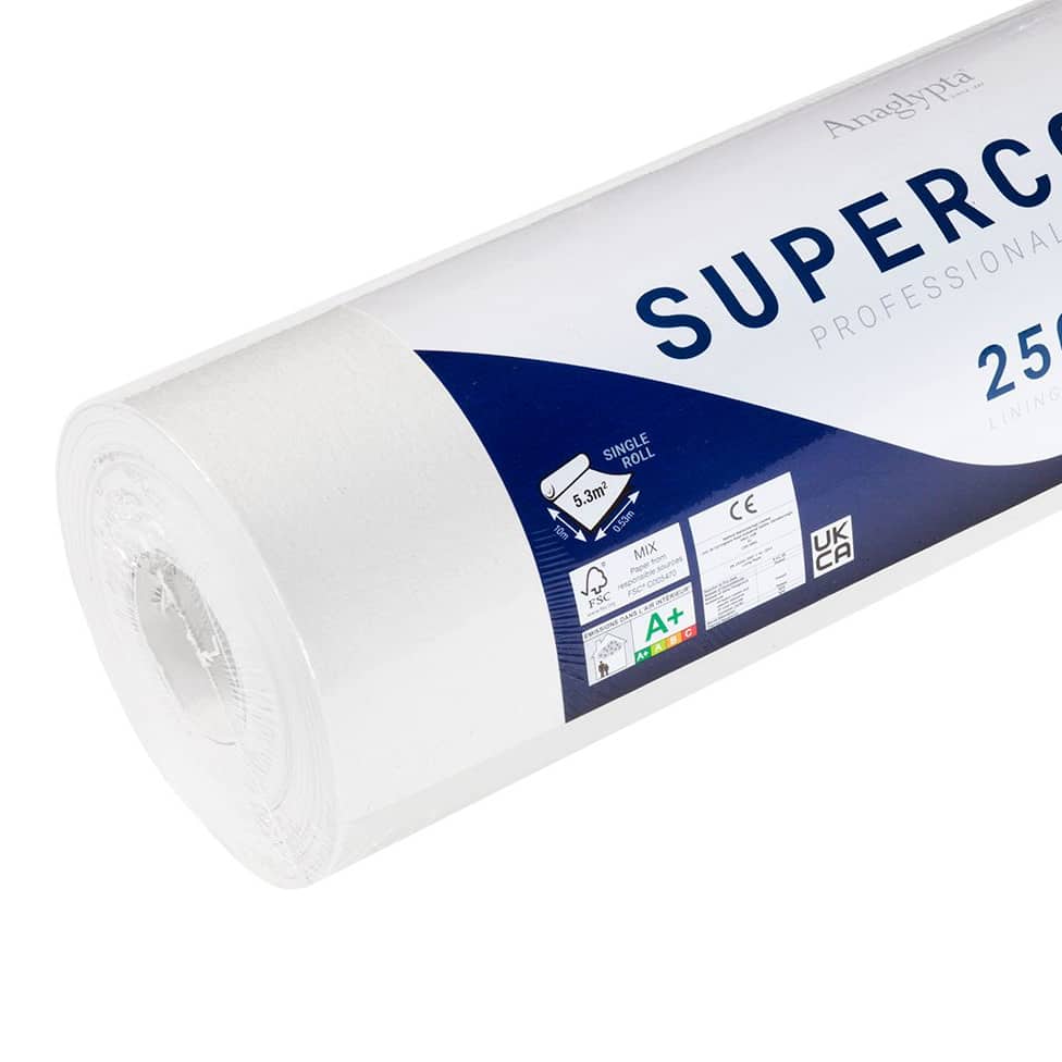 Wallpaper - Anaglypta 2500 Supercover White Single Lining paper - 60011403