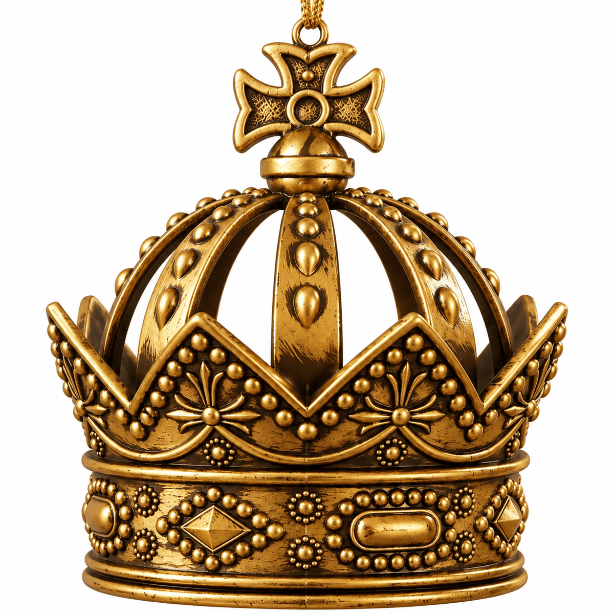 Christmas - Regal Crown Tree Ornament – Antique Gold – 15cm - 60486205