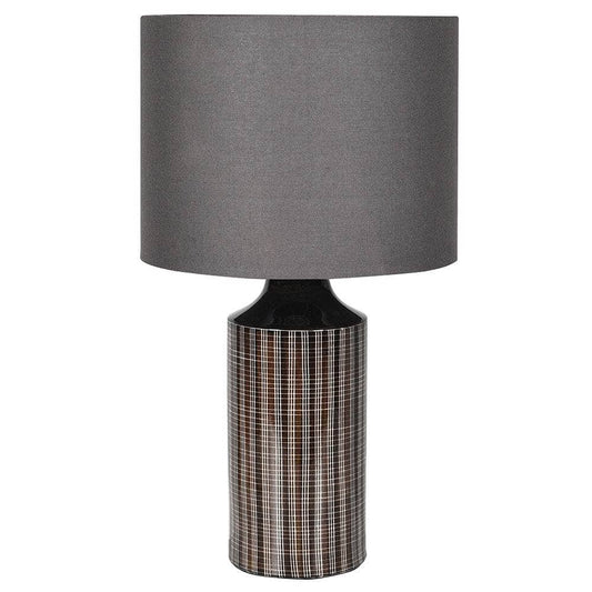 Lights  -  Antwerp Black Squares Table Lamp with Linen Shade  -  60004440