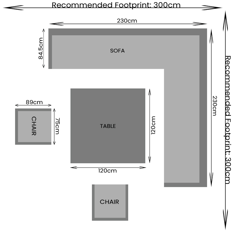 Gardening - Ascot Rise & Fall Corner Set - Grey - 60485955