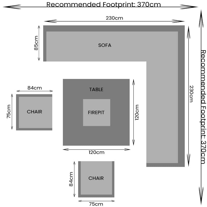 Gardening - Ascot Corner Firepit Set With Recliner Chairs - 60089868