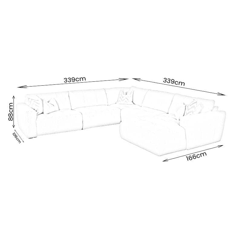 Furniture - Austin Corner Sofa - Cream - 60013368