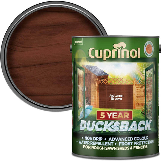 Paint  -  Cuprinol Ducks Back Autumn Brown Fence Paint 5L  -  50152874