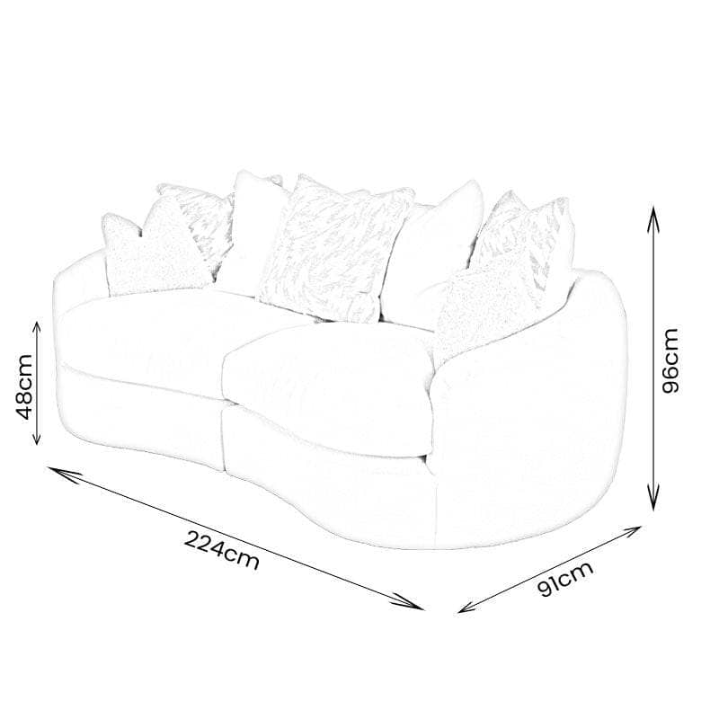 Furniture - Bailey 4 Seater Sofa - Cream - 60012762