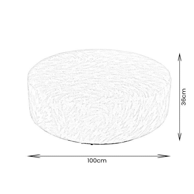 Furniture - Bailey Footstool - Natural & Cream - 60012765