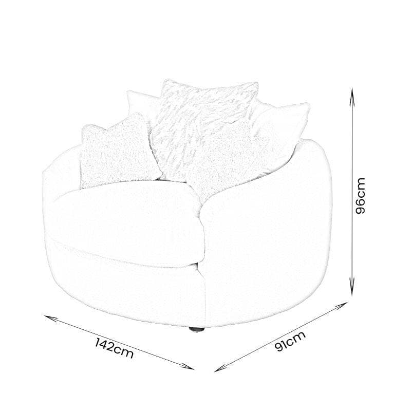 Furniture - Bailey Swivel Snuggler - Cream - 60012764