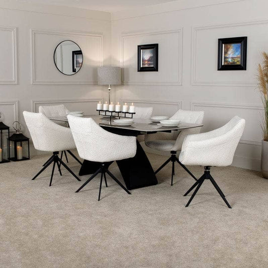  -  Bari Dining Table & 6 Dining Chairs  -  60009243