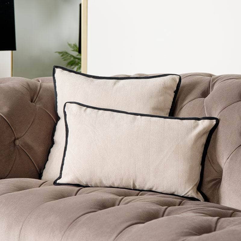 Homeware  -  Beige Beaded Cushion - 50 x 30cm  -  60008223
