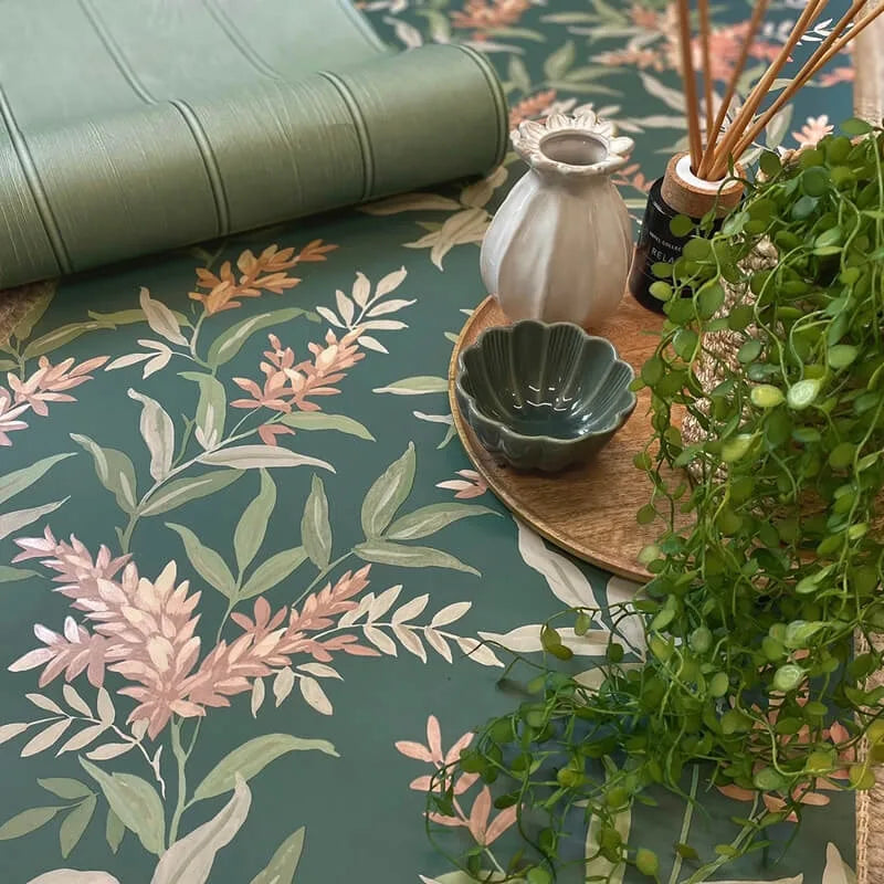 Wallpaper - Belgravia Olivia Pink/Sage Floral - 5906 - 60485273