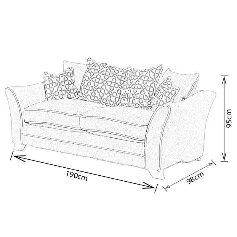 Furniture  -  Regency 3 Seater Sofa - Obsidian  -  60010963