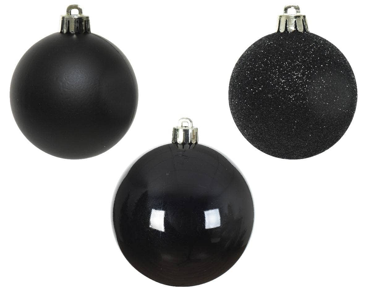 Black Christmas Baubles - 10 Pack - 60008521