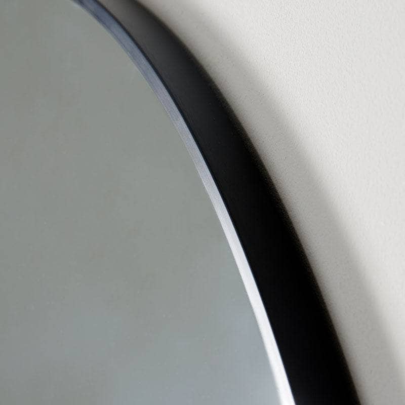 Mirrors  -  Black Round Wall Mirror - 90cm  -  60008288