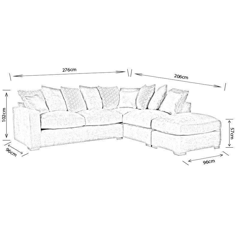 Furniture - Bruges Chaise Sofa - Grey - 60009701