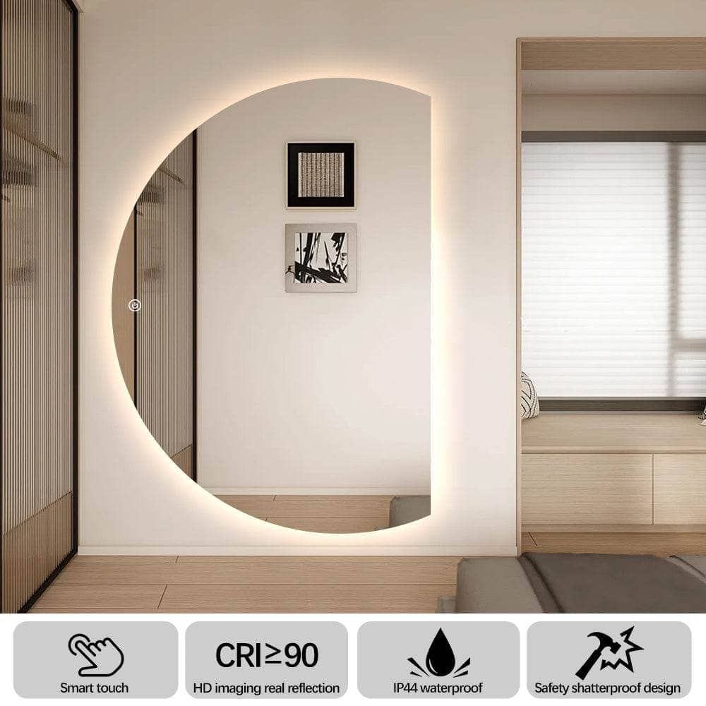 Mirrors - Eclipse Frameless LED Mirror - 91cm x 130cm - 60484994