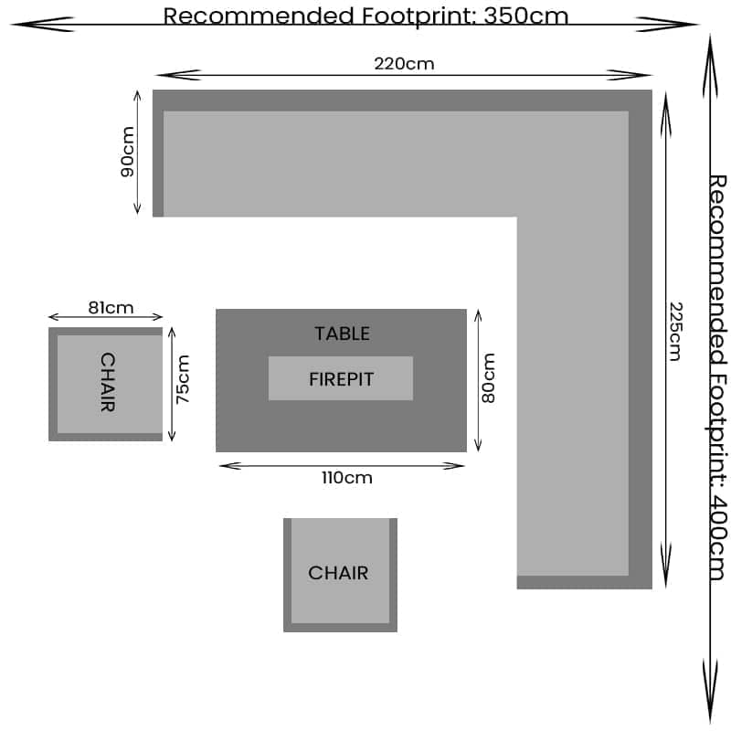 Gardening - Cadence Corner Firepit Set - Natural - 60485948