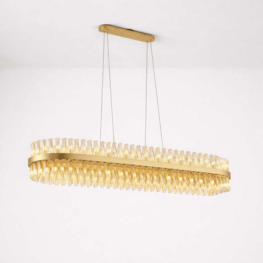 Lights - Dresden P004-36CP 36 Light Oval Pendant Ceiling Light - Gold & Champagne Glass - 60485725