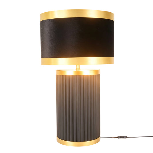 Lights - DS Black & Gold Glass Table Lamp - 60485980