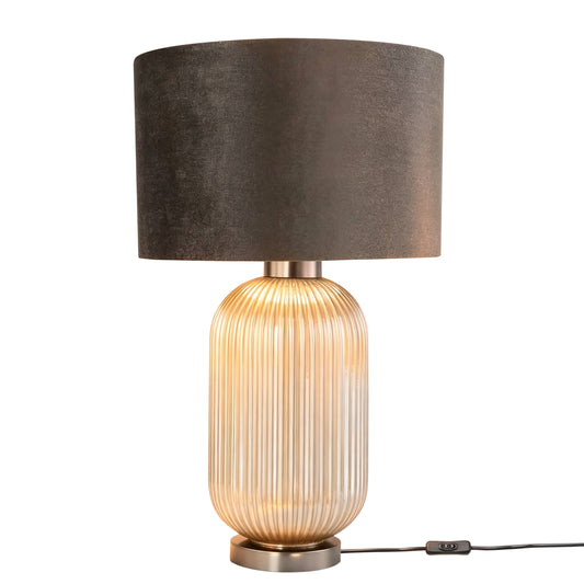 Lights - DS Pearl & Taupe Glass Table Lamp - 60484441