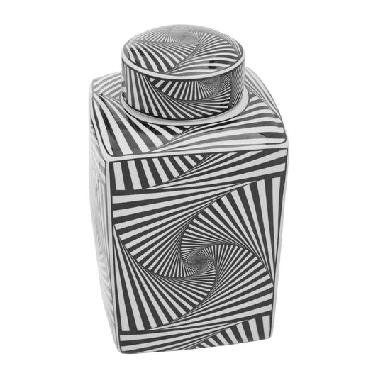  -  Doria Geometric Print Ceramic Jar - Large  -  60003205