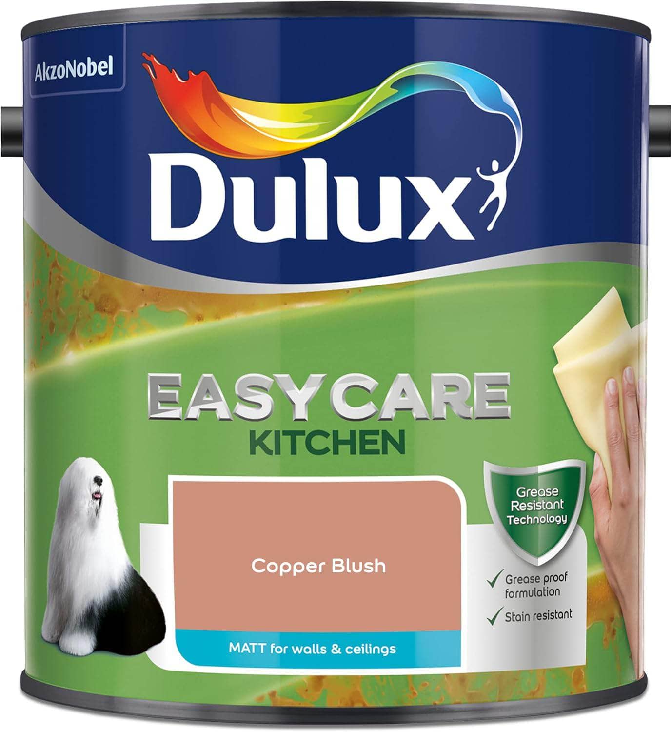Paint  -  Dulux Easycare Kitchen 2.5L Matt Emulsion- Copper Blush  -  60006058