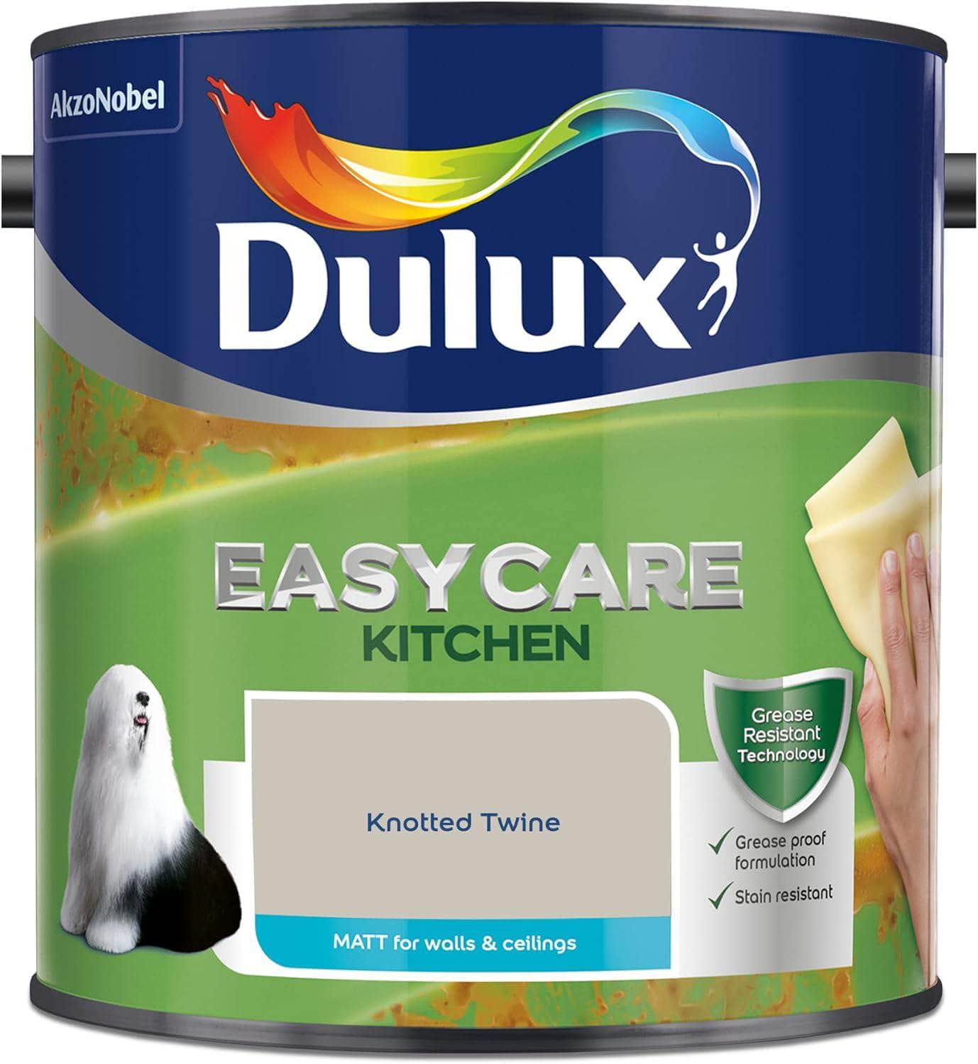 Paint - Dulux Easycare Kitchen 2.5L Matt Emulsion - Knotted Twine - 60005906