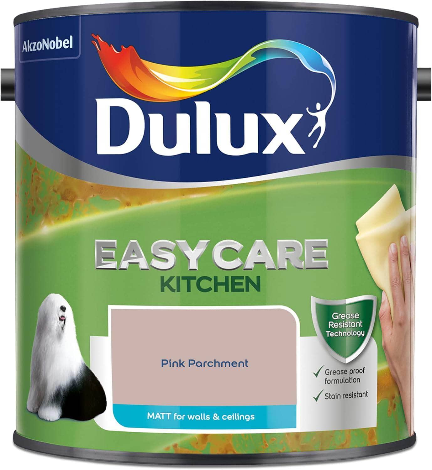 Paint - Dulux Easycare Kitchen 2.5L Matt Emulsion - Pink Parchment - 60005914