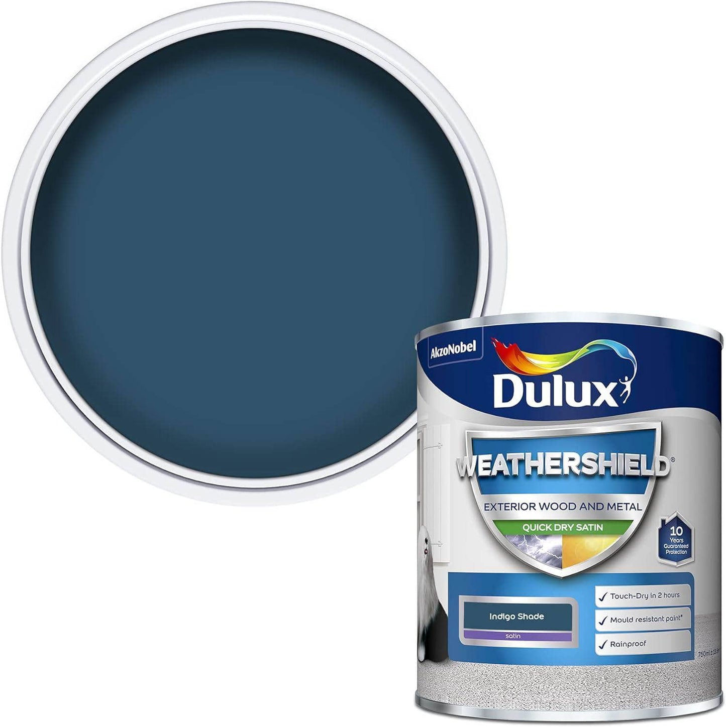 Paint - Dulux Weather Shield Satin 750ml - Indigo Shade - 60003448