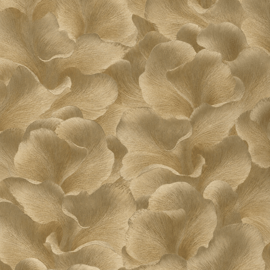 Erismann Floral Glow Gold Metallic Wallpaper 10527-30 close-up - metallic gold floral wallpaper with textured finish