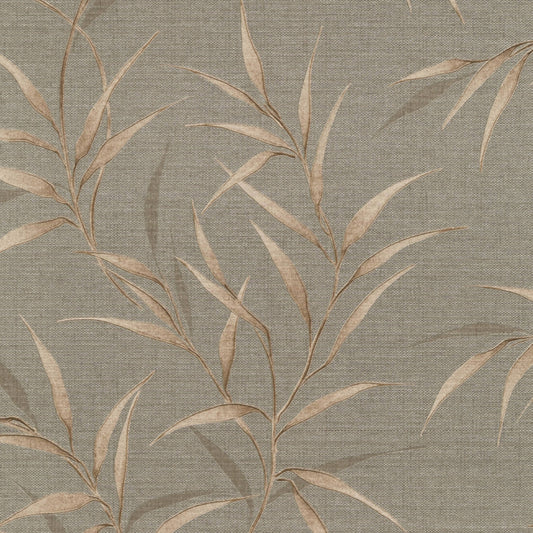 Wallpaper - Erismann Yamato Metallic Leaf Brown Wallpaper - 10528-11 - 60484835