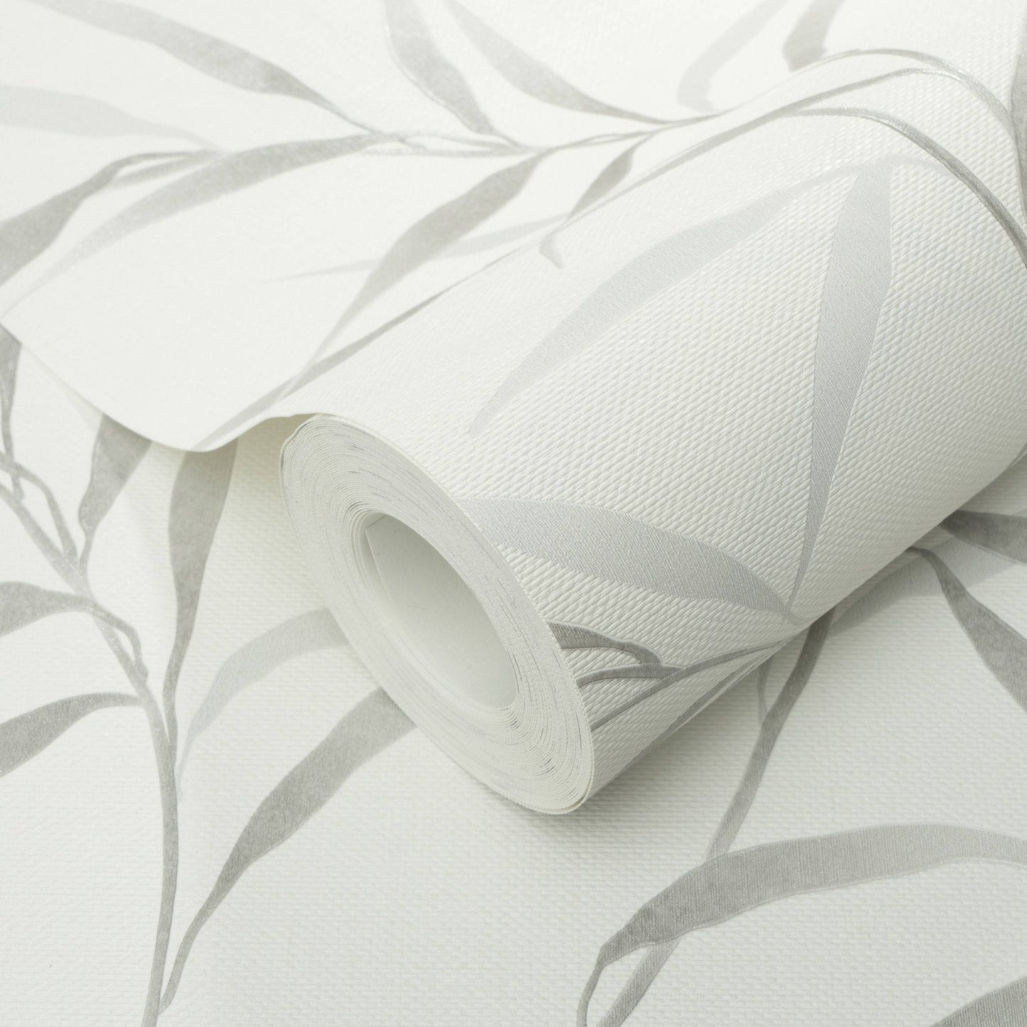 Wallpaper - Erismann Yamato Metallic Leaf Light Grey Wallpaper - 10528-31 - 60484839