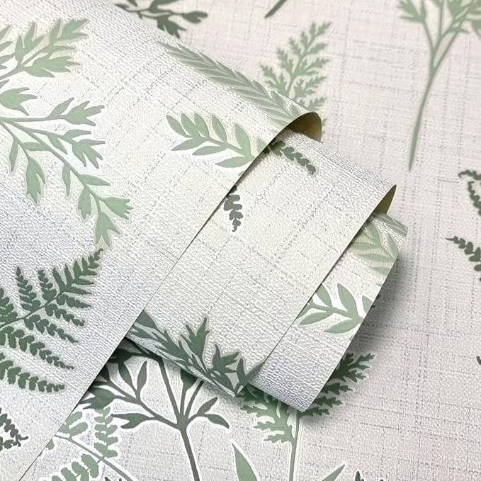 Wallpaper - F.Decor Green Fern Textured Vinyl Wallpaper - FD43769 - 60487321