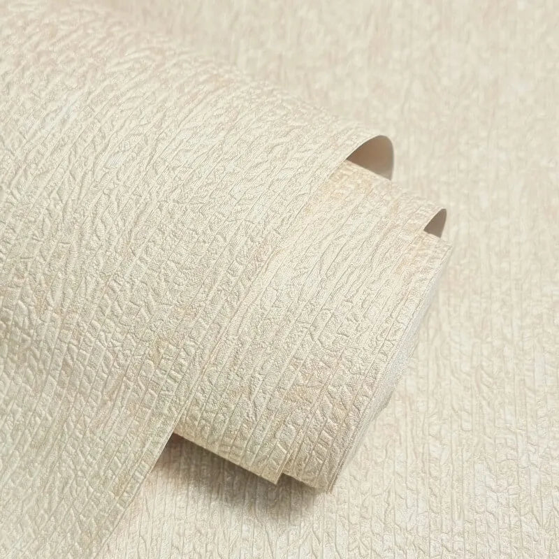 Gianni Plain Natural Textured Wallpaper close up showing raised cream textured finish