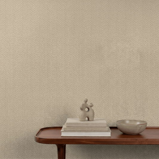 Wallpaper - Grandeco Antiga Herringbone Taupe - A86205 - 60486507