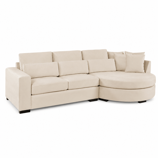 Furniture - Hallie RHF Corner Sofa - Cream - 60486584